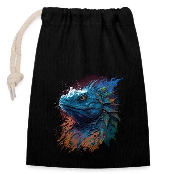 Murmure du dragon - Sac cadeau en coton avec cordon (14 x 20 cm) - noir - Devant