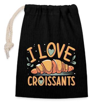Croissant-Fan T-Shirt - Indulgent Style - Sac cadeau en coton avec cordon (14 x 20 cm) - noir - Devant