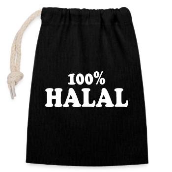 Halal - Verschließbarer Geschenkbeutel aus Baumwolle (14x20cm) - Schwarz - Vorne