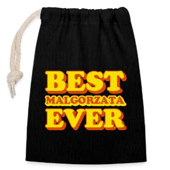 Malgorzata First Name Funny Gift - Closable cotton gift bag (14x20cm) - black - Front