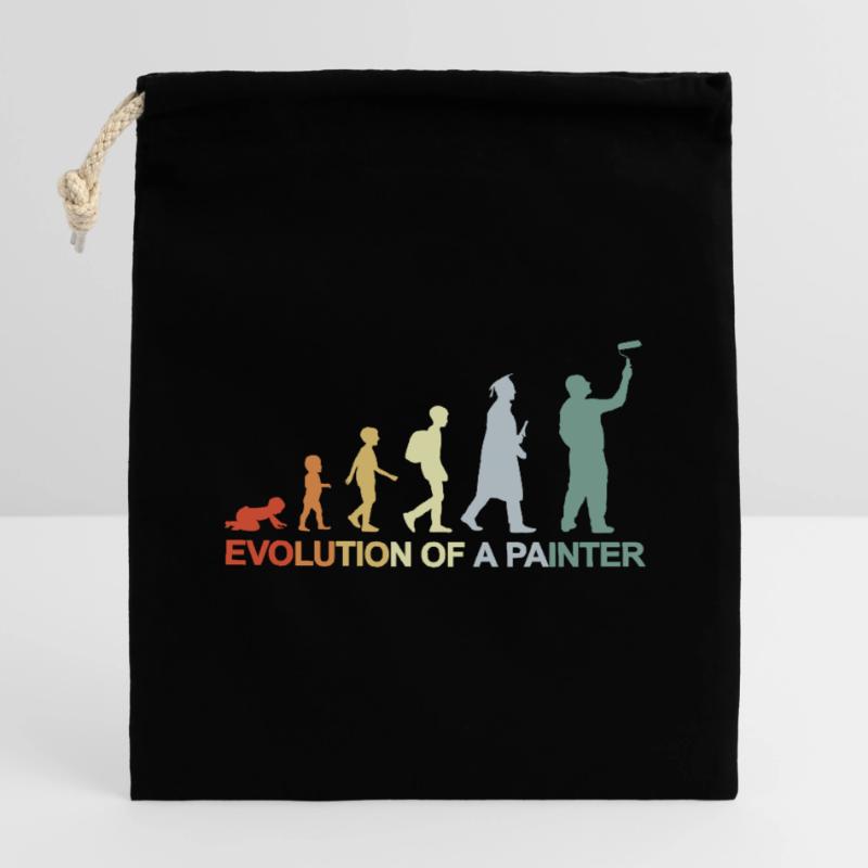 Maler Lackierer Evolution Verschließbarer Geschenkbeutel aus Baumwolle (14x20cm)