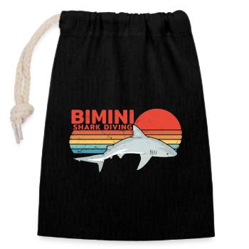 Plongée avec les requins bouledogues bimini - Sac cadeau en coton avec cordon (14 x 20 cm) - noir - Devant