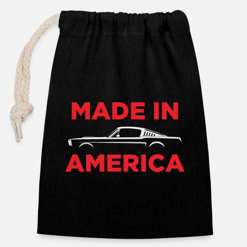 MUST4NG HERGESTELLT IN AMERIKA - Verschließbarer Geschenkbeutel aus Baumwolle (14x20cm) - Schwarz