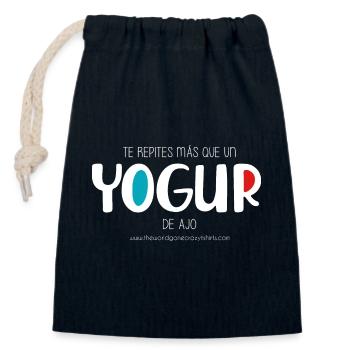 Garlic yogurt (dark) - Closable cotton gift bag (14x20cm) - navy - Front
