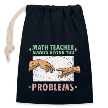 Fibonacci Math Teacher Art Creation - Closable cotton gift bag (14x20cm) - navy - Front