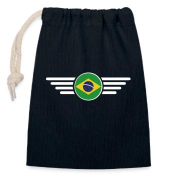 Brasilien Stil Design T-Shirt - Verschließbarer Geschenkbeutel aus Baumwolle (14x20cm) - Navy - Vorne