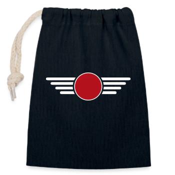 Japanese Style Design T-Shirt - Closable cotton gift bag (14x20cm) - navy - Front
