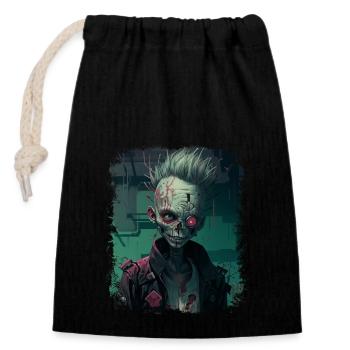 Alien Zombie Punk - Closable cotton gift bag (14x20cm) - black - Front