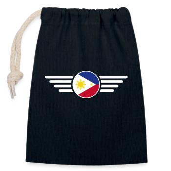 Philippinen Stil Design T-Shirt - Verschließbarer Geschenkbeutel aus Baumwolle (14x20cm) - Navy - Vorne