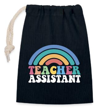 Enseignant(e) suppléant(e) Assistant(e) d’enseignement - Sac cadeau en coton avec cordon (14 x 20 cm) - bleu marine - Devant