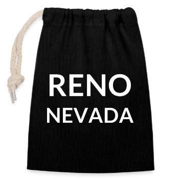 Reno Nevada USA - Verschließbarer Geschenkbeutel aus Baumwolle (14x20cm) - Schwarz - Vorne