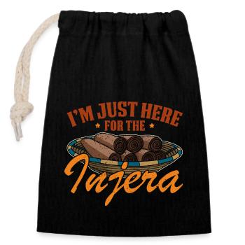 Injera National Gericht Afrika Äthiopien Sudan - Verschließbarer Geschenkbeutel aus Baumwolle (14x20cm) - Schwarz - Vorne