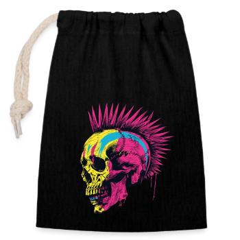 Horror Punk Zombie Mohawk - Verschließbarer Geschenkbeutel aus Baumwolle (14x20cm) - Schwarz - Vorne