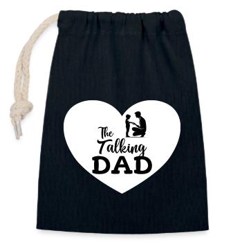 The talking Dad funny father daddy gift - Closable cotton gift bag (14x20cm) - navy - Front