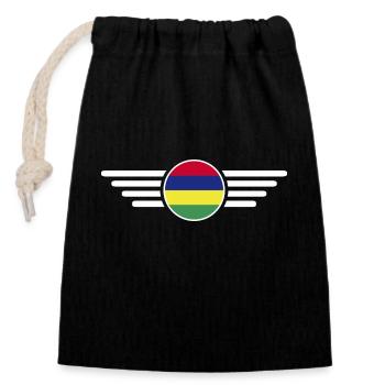 Ich liebe Mauritius, Eleganz Stil Design T-Shirt - Verschließbarer Geschenkbeutel aus Baumwolle (14x20cm) - Schwarz - Vorne