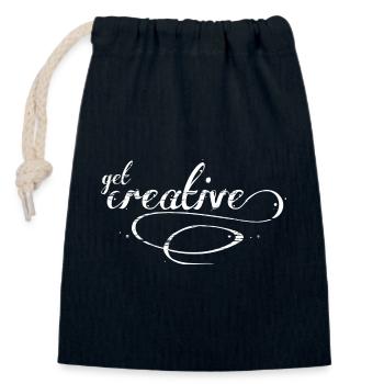 get creative - Verschließbarer Geschenkbeutel aus Baumwolle (14x20cm) - Navy - Vorne