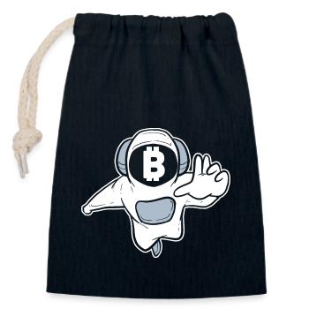 Bitcoin - Verschließbarer Geschenkbeutel aus Baumwolle (14x20cm) - Navy - Vorne