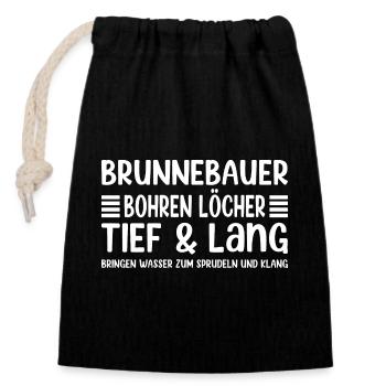 Well Construction Drilling Holes Deep & Long Well Builders - Closable cotton gift bag (14x20cm) - black - Front