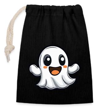 Ghost Halloween Cute Comic - Closable cotton gift bag (14x20cm) - black - Front
