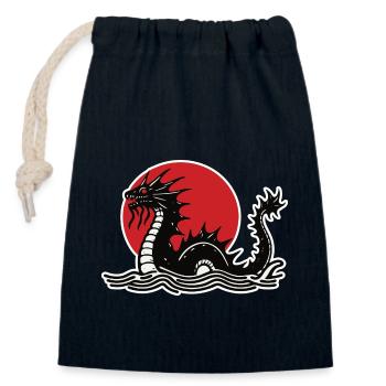 Seeungeheuer – Design für Monster und Fabelwesen F - Verschließbarer Geschenkbeutel aus Baumwolle (14x20cm) - Navy - Vorne