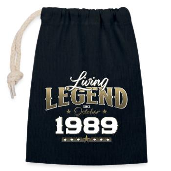 35th Birthday Legend October 1989 Born 89 - Closable cotton gift bag (14x20cm) - navy - Front