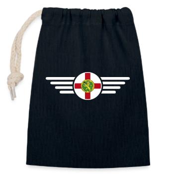 I Love Alderney, Elegance Style Design T-Shirt - Closable cotton gift bag (14x20cm) - navy - Front