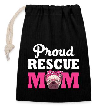 Dog Rescue Animal Rights Animal Rescue Animal Shelter - Closable cotton gift bag (14x20cm) - black - Front
