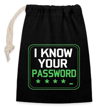 Cybersecurity Cyber Programmer Hacker - Closable cotton gift bag (14x20cm) - black - Front