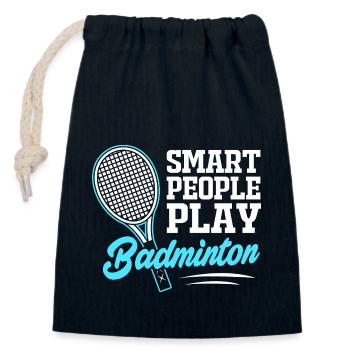 Badminton - Closable cotton gift bag (14x20cm) - navy - Front