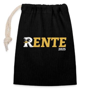 Rente Ente Cartoon 2025 - Verschließbarer Geschenkbeutel aus Baumwolle (14x20cm) - Schwarz - Vorne