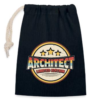 Architecte - Sac cadeau en coton avec cordon (14 x 20 cm) - bleu marine - Devant