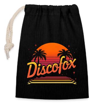 Discofox - Verschließbarer Geschenkbeutel aus Baumwolle (14x20cm) - Schwarz - Vorne