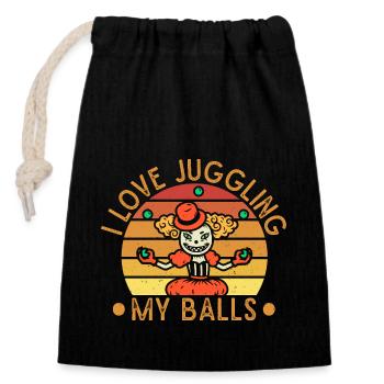 I Love Juggling Balls Circus Performer Gift Idea - Closable cotton gift bag (14x20cm) - black - Front