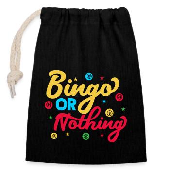 Bingo Game Or Nothing Bingo - Closable cotton gift bag (14x20cm) - black - Front