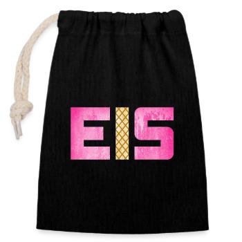 Eis Waffel Eisdiele Eiscreme Eiskrem Sommer pink - Verschließbarer Geschenkbeutel aus Baumwolle (14x20cm) - Schwarz - Vorne