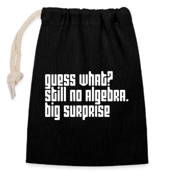 Thought-Provoking Algebra Quote Design - Closable cotton gift bag (14x20cm) - black - Front