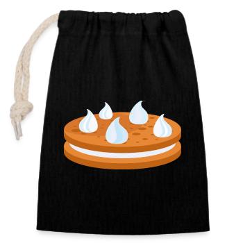 Biscuit, Cookie, Biscuit with Cream - Closable cotton gift bag (14x20cm) - black - Front