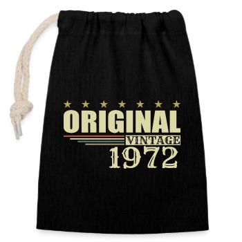 1972 Anniversaire 1972 - Sac cadeau en coton avec cordon (14 x 20 cm) - noir - Devant