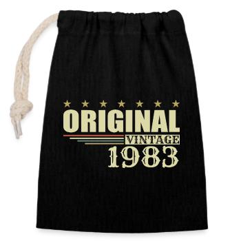 1983 birthday 1983 - Closable cotton gift bag (14x20cm) - black - Front