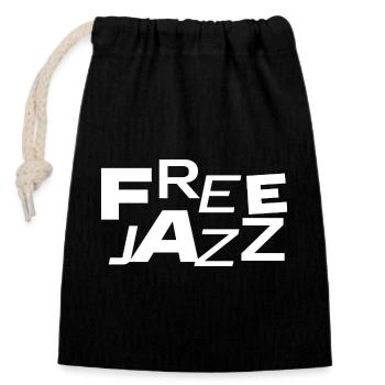 Free Jazz Bold Typography - Closable cotton gift bag (14x20cm) - black - Front