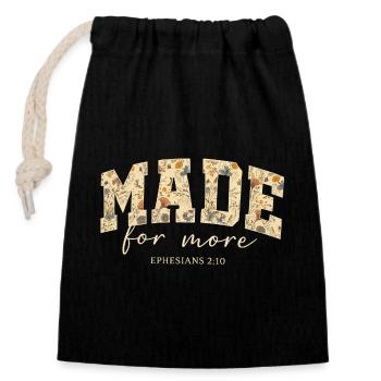 Made for More Bible Quote Blossoms - Closable cotton gift bag (14x20cm) - black - Front