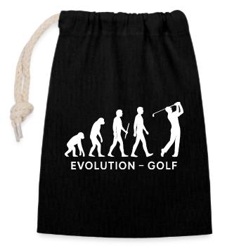 Evolution Golf Lustiger Golfer Humor Design - Verschließbarer Geschenkbeutel aus Baumwolle (14x20cm) - Schwarz - Vorne