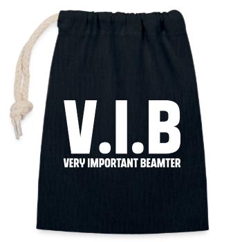 Civil servant - Closable cotton gift bag (14x20cm) - navy - Front