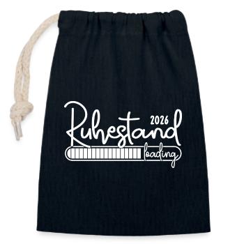 Départ à la retraite 2026 – Pension à motif élégant - Sac cadeau en coton avec cordon (14 x 20 cm) - bleu marine - Devant