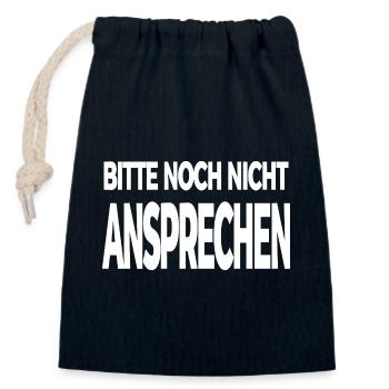 Ansprechen - Verschließbarer Geschenkbeutel aus Baumwolle (14x20cm) - Navy - Vorne