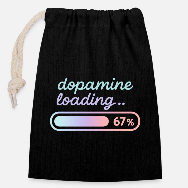 Dégradé pastel de charge de dopamine - Sac cadeau en coton avec cordon (14 x 20 cm) - noir