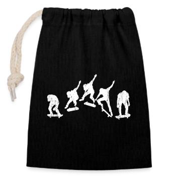 Skateboarding - Sac cadeau en coton avec cordon (14 x 20 cm) - noir - Devant