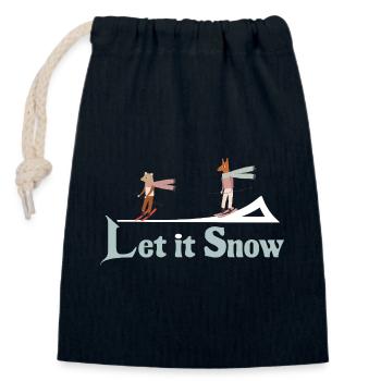 Let It Snow Winter Illustration - Closable cotton gift bag (14x20cm) - navy - Front