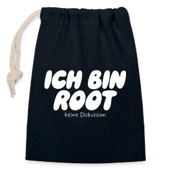 I'm Root – No Discussion - Closable cotton gift bag (14x20cm) - navy - Front