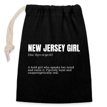 New Jersey Girl Confident - Closable cotton gift bag (14x20cm) - black - Front